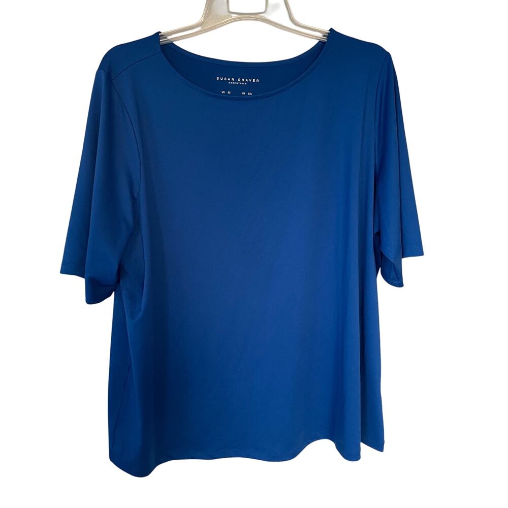 Susan Graver Size XL Blue Short sleeves top